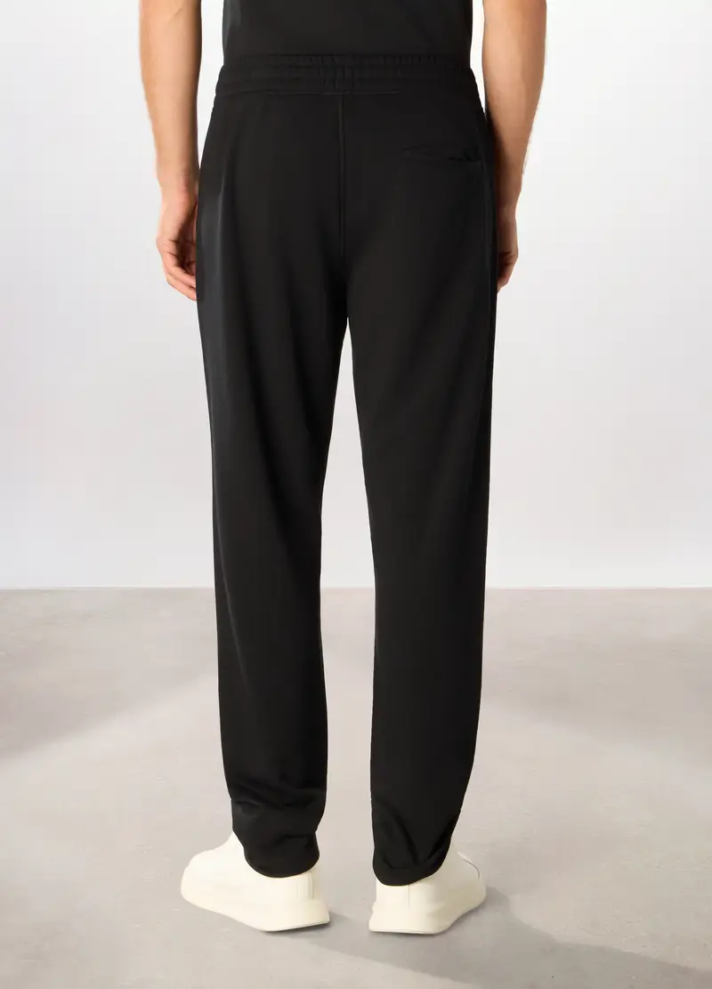 Jogger In Felpa Misto Cotone Uomo, Unisex, Nero miniatura 2