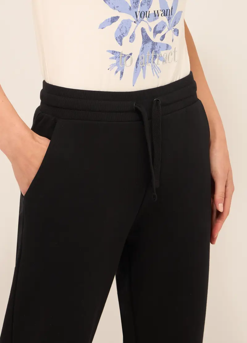 Upim, Jogger In French Terry Di Misto Cotone Donna, Nero, Taglia: XS miniatura 2