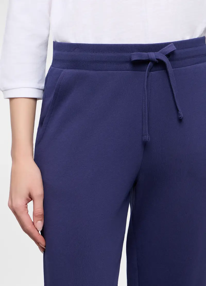 Jogger In French Terry Stretch Donna, Blu scuro miniatura 3