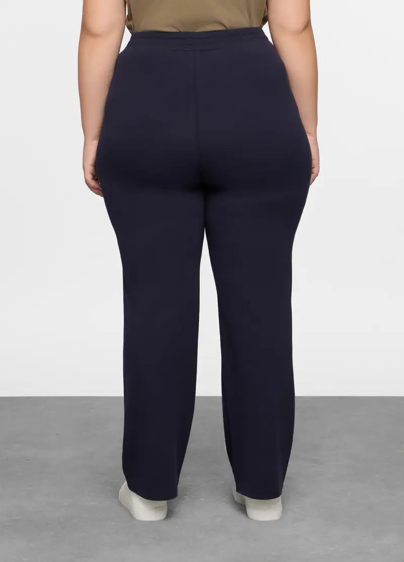 Jogger In French Terry Stretch Donna Curvy, Blu scuro miniatura 2