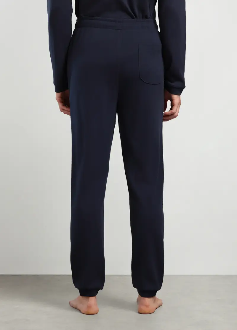 Jogger In Interlock Di Cotone Uomo, Blu scuro miniatura 2