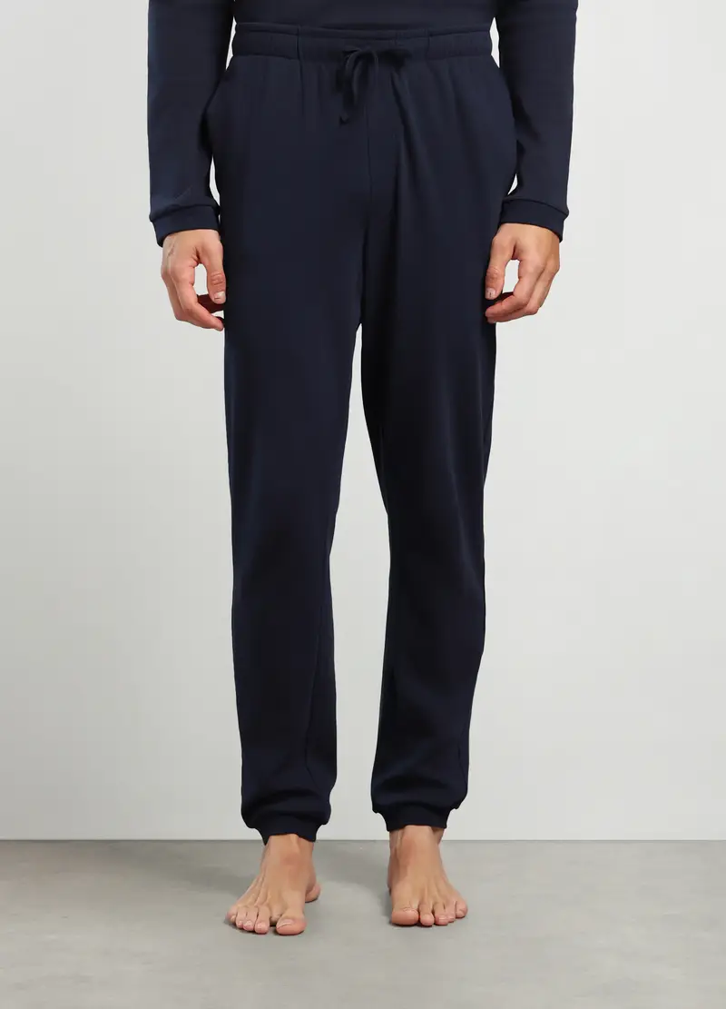 Jogger In Interlock Di Cotone Uomo, Blu scuro