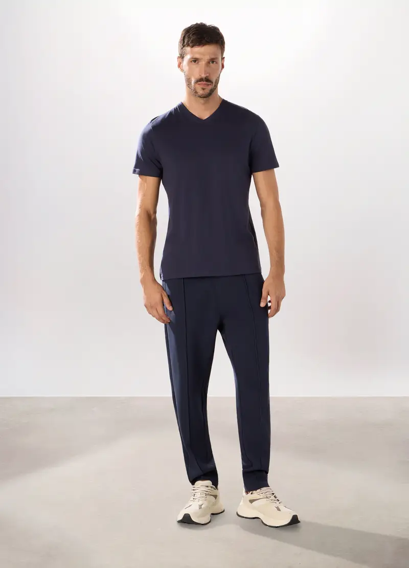 Upim, Jogger In Interlock Di Cotone Uomo, Unisex, Blu navy, Taglia: S