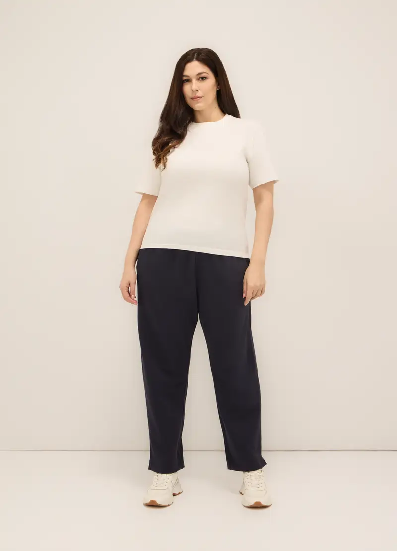 Upim, Jogger In Interlock Di Misto Cotone Donna Curvy, Blu scuro, Taglia: S