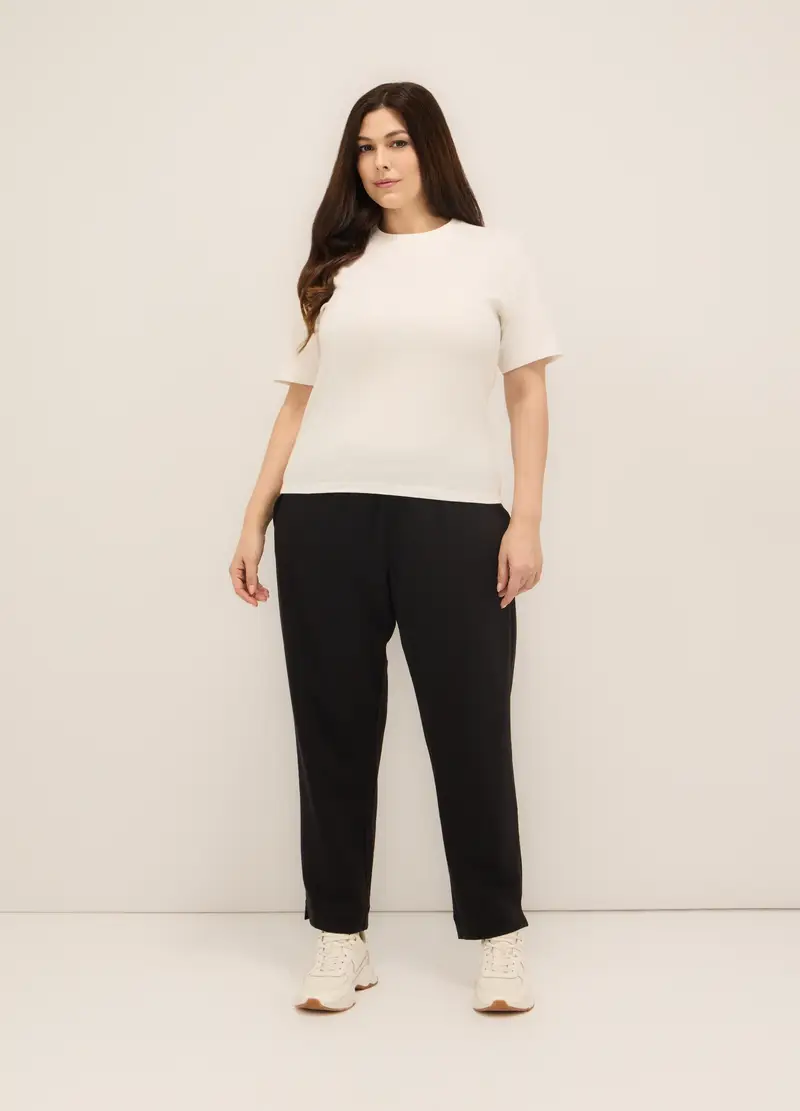 Upim, Jogger In Interlock Di Misto Cotone Donna Curvy, Nero, Taglia: S