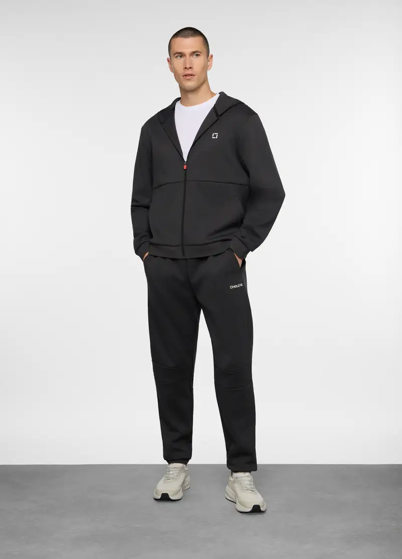 Jogger In Interlock Misto Cotone Uomo, Unisex, Nero