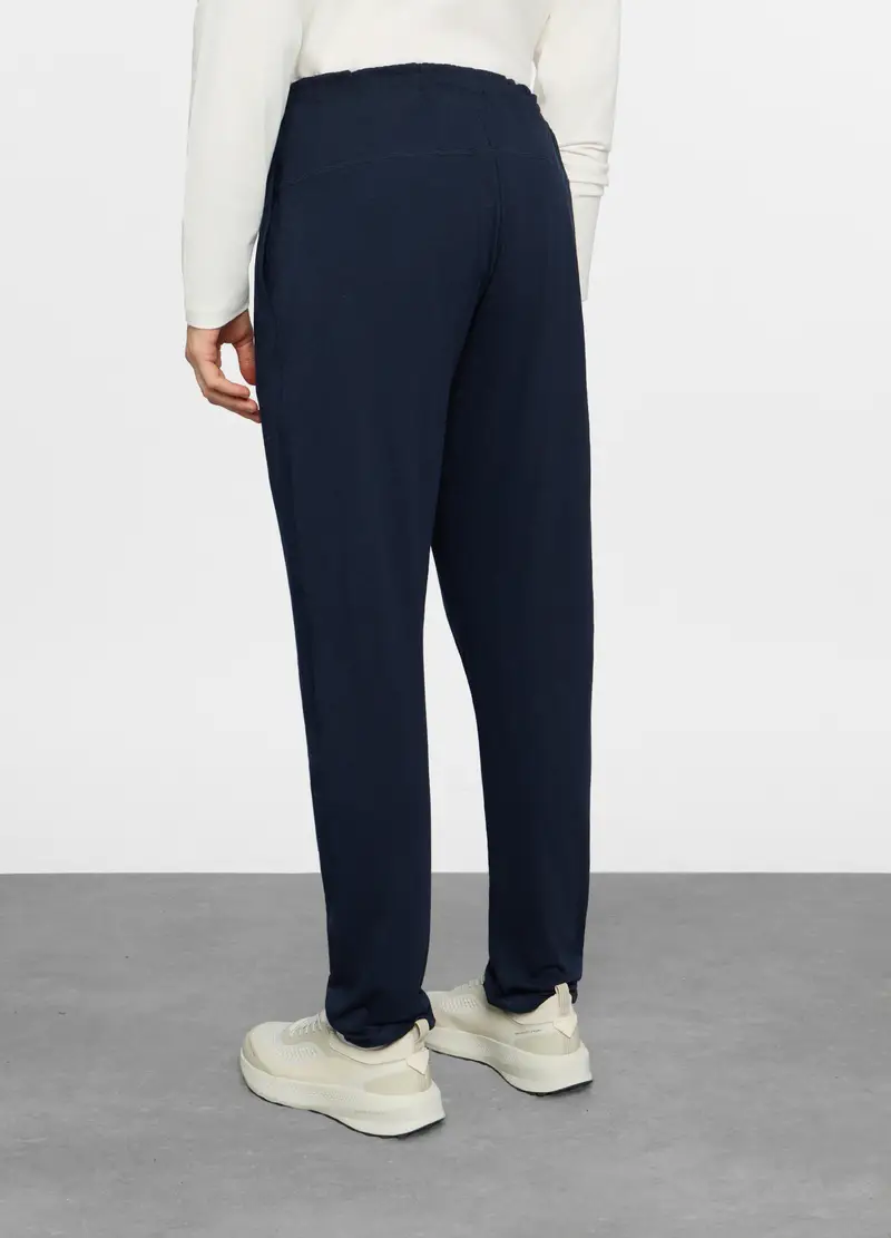 Jogger In Jersey Di Cotone Uomo, Unisex, Blu scuro miniatura 2