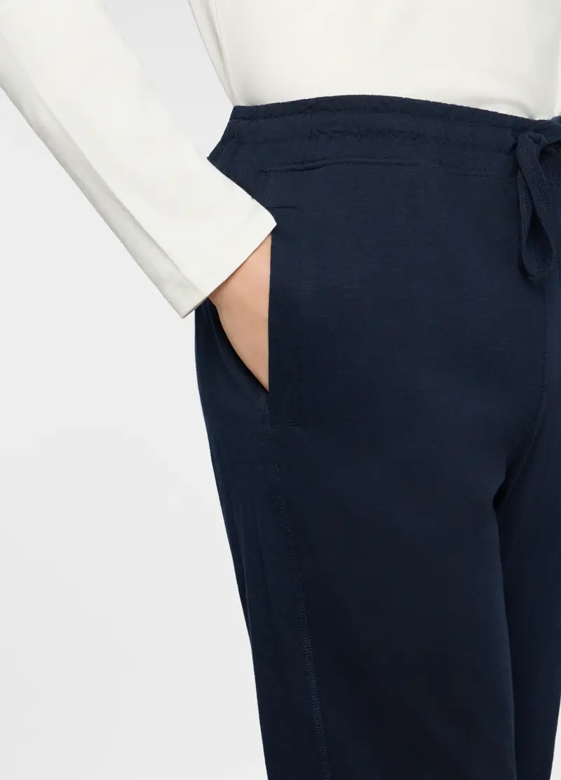 Jogger In Jersey Di Cotone Uomo, Unisex, Blu scuro miniatura 3