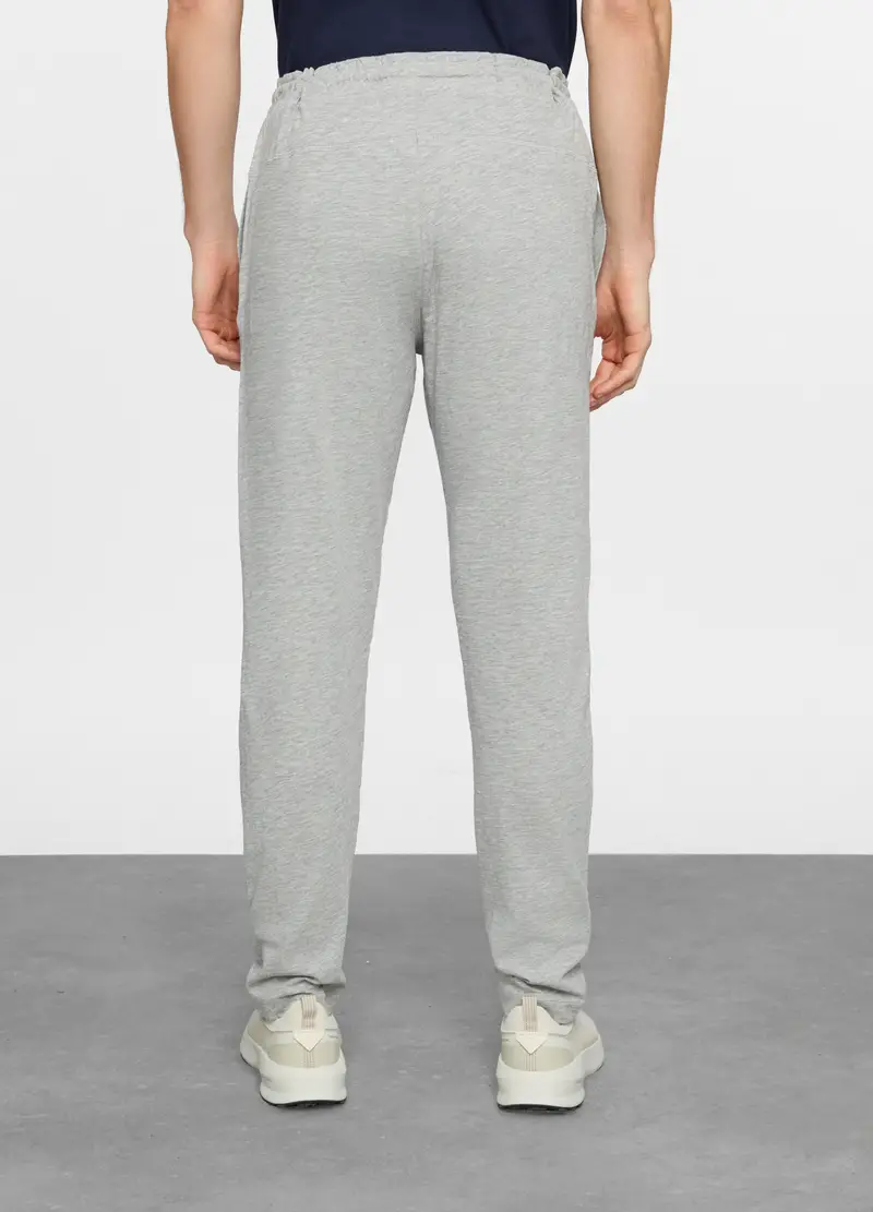 Jogger In Jersey Di Cotone Uomo, Unisex, Grigio chiaro melange miniatura 2