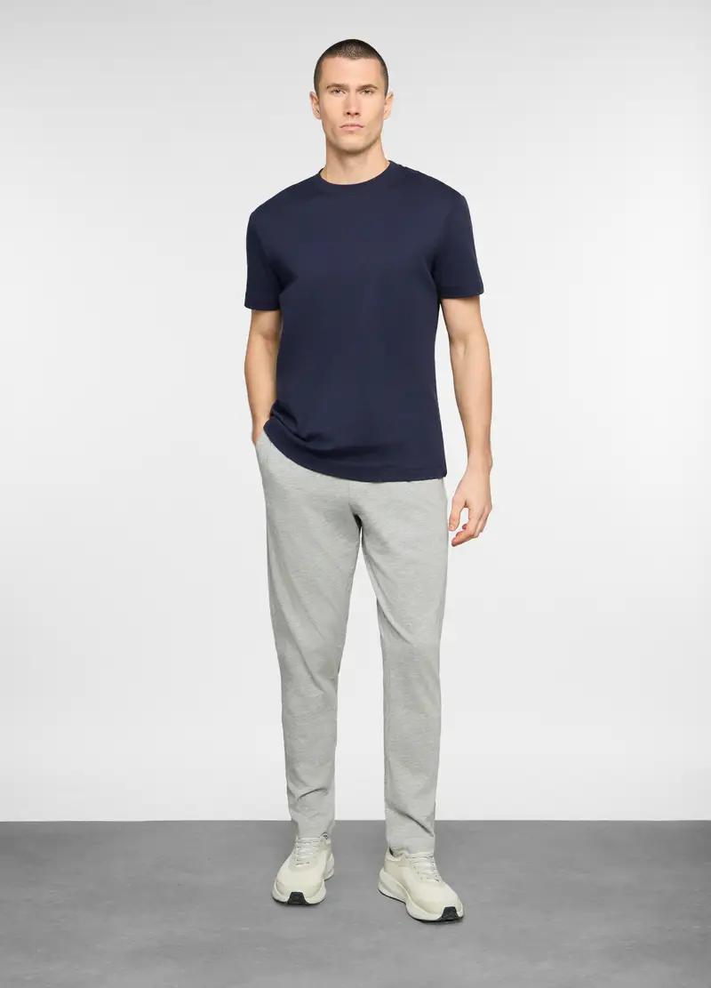 Jogger In Jersey Di Cotone Uomo, Unisex, Grigio chiaro melange
