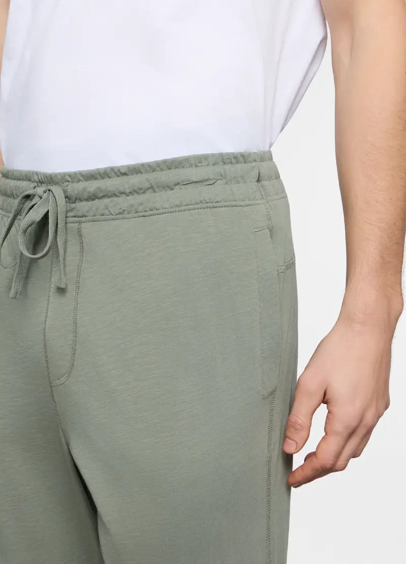 Jogger In Jersey Di Cotone Uomo, Unisex, Verde salvia miniatura 3