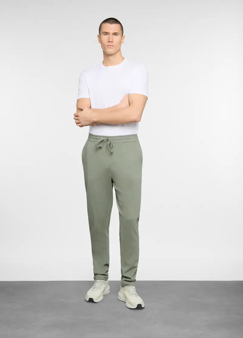 Jogger In Jersey Di Cotone Uomo, Unisex, Verde salvia