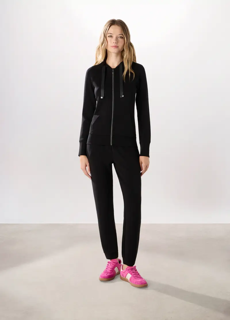 Jogger In Jersey Stretch Donna, Nero