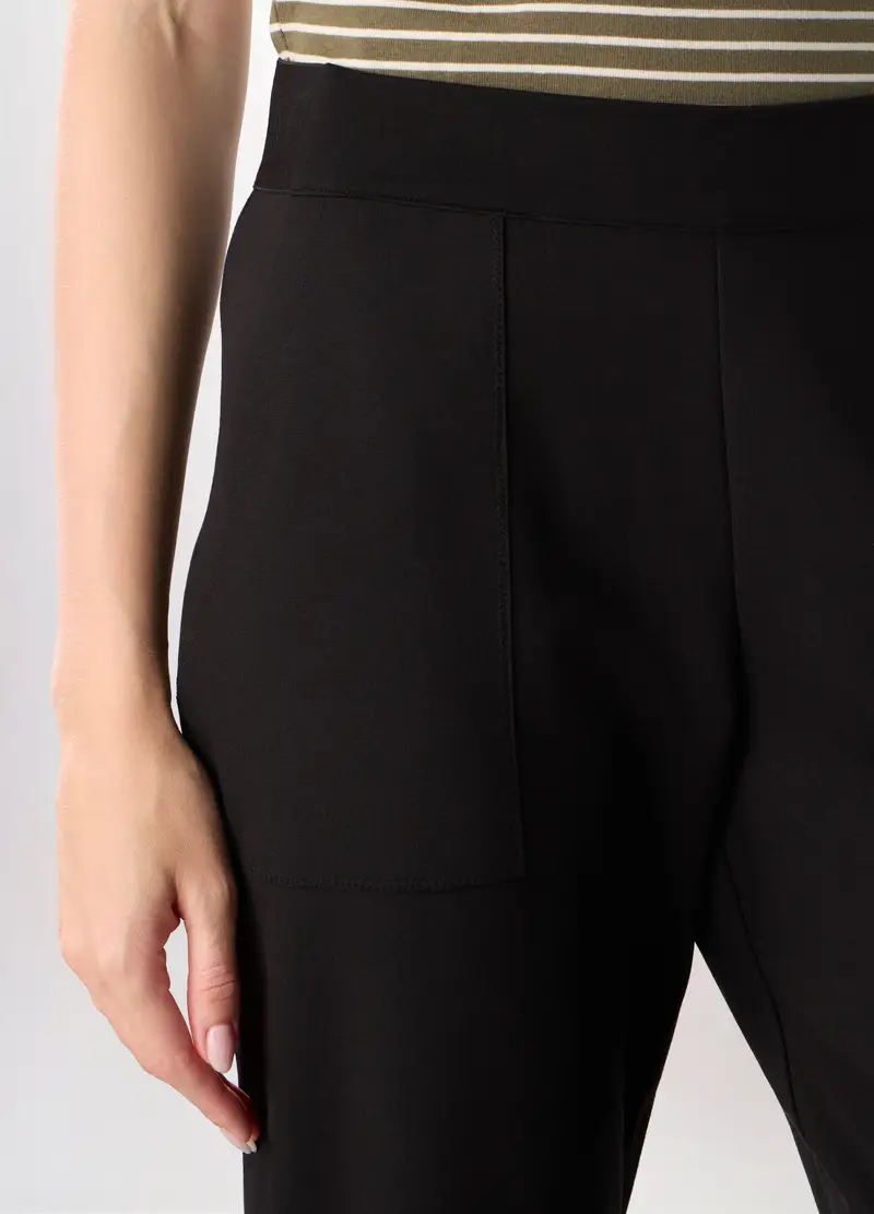 Jogger In Jersey Stretch Misto Viscosa Donna, Nero miniatura 3