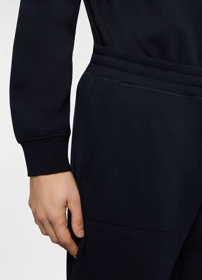 Jogger In Misto Cotone Uomo, Unisex, Blu scuro miniatura 3