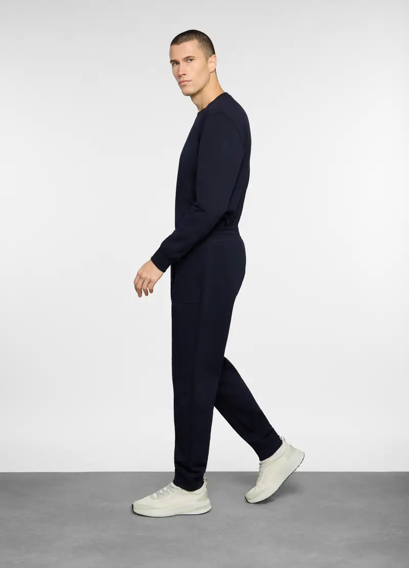 Jogger In Misto Cotone Uomo, Unisex, Blu scuro