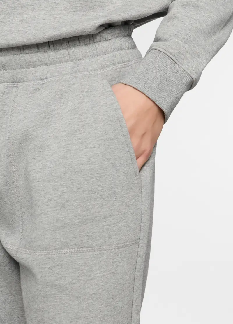 Jogger In Misto Cotone Uomo, Unisex, Grigio chiaro melange miniatura 3