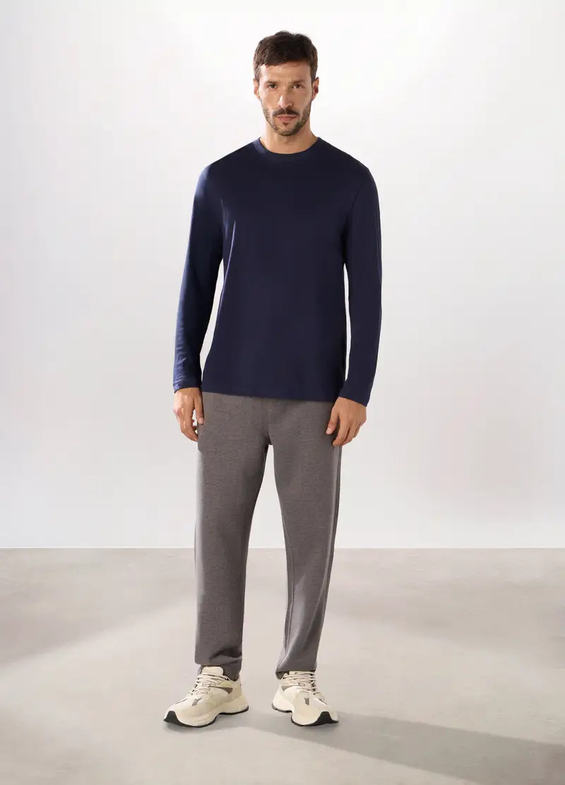 Upim, Jogger In Misto Cotone Uomo, Unisex, Grigio scuro melange, Taglia: S