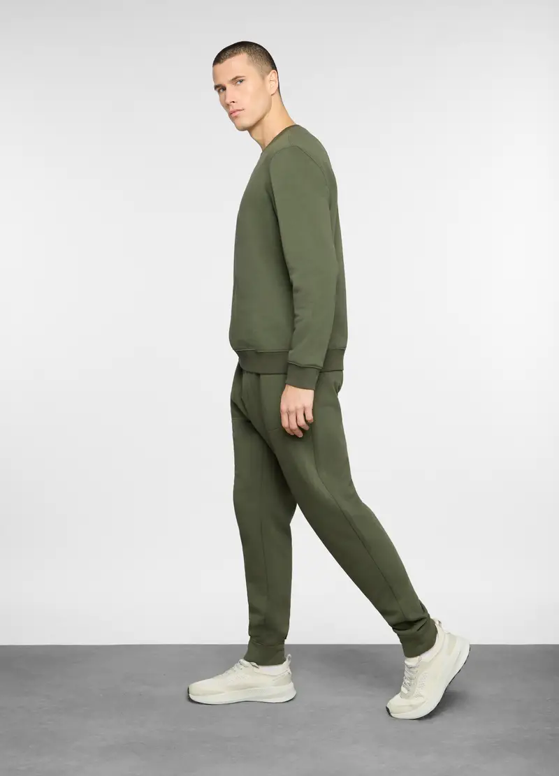 Jogger In Misto Cotone Uomo, Unisex, Verde militare