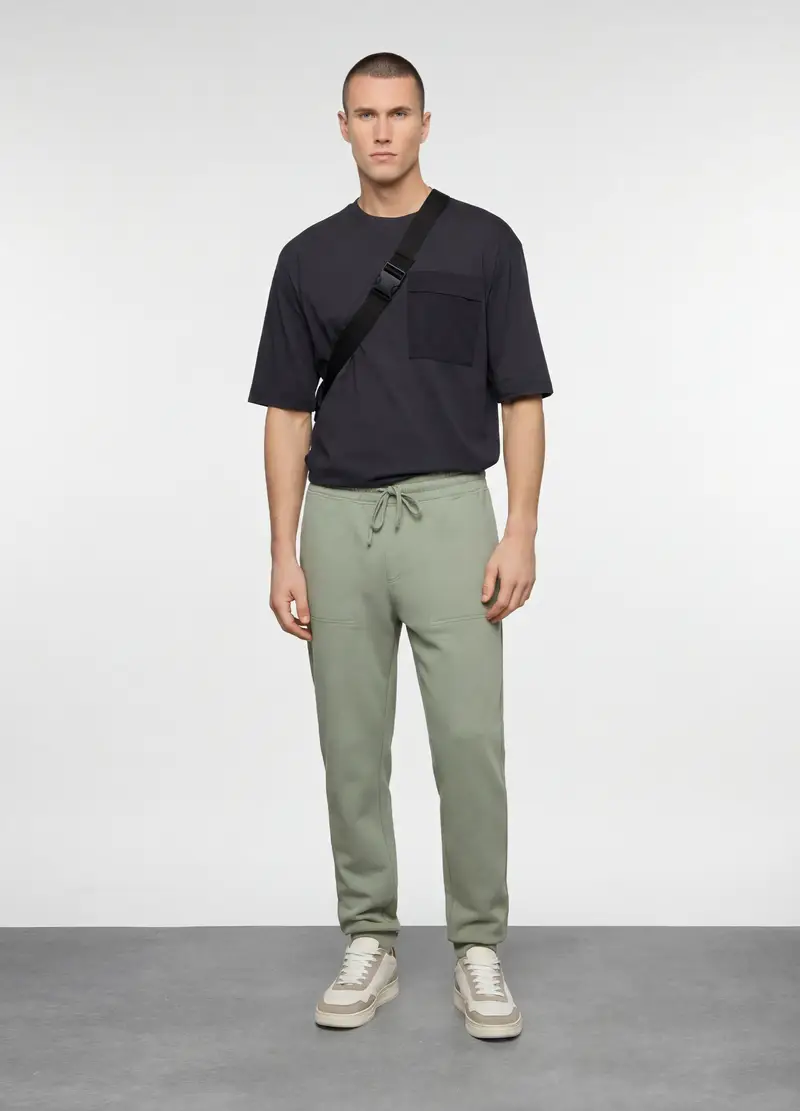 Jogger In Misto Cotone Uomo, Unisex, Verde salvia