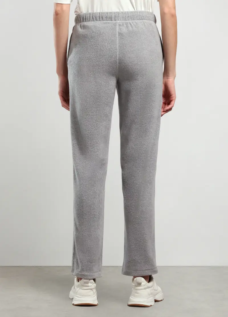 Jogger In Pile Con Vita Elasticata Donna, Grigio chiaro melange miniatura 2