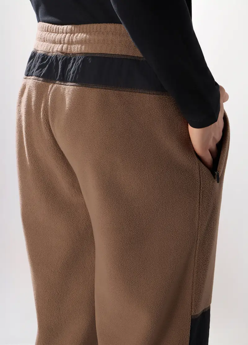 Jogger In Pile Uomo, Unisex, Marrone chiaro miniatura 3