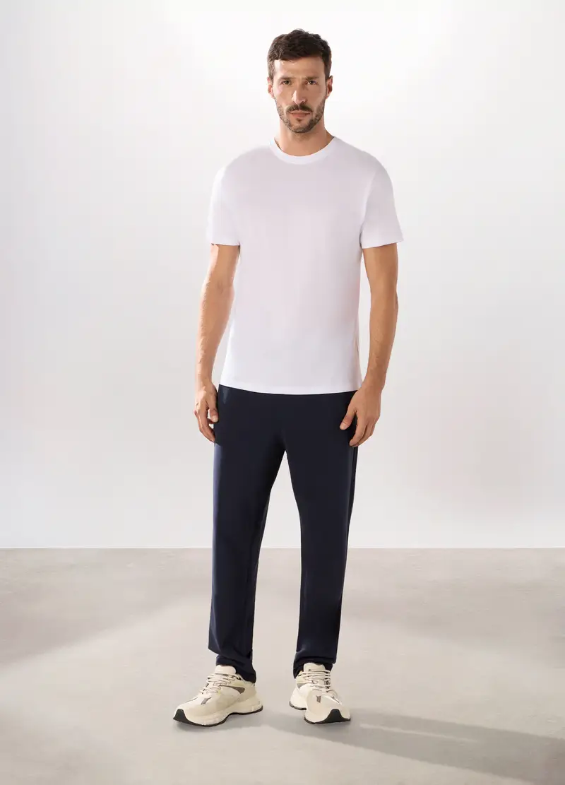 Upim, Jogger In Puro Cotone Uomo, Unisex, Blu scuro, Taglia: S