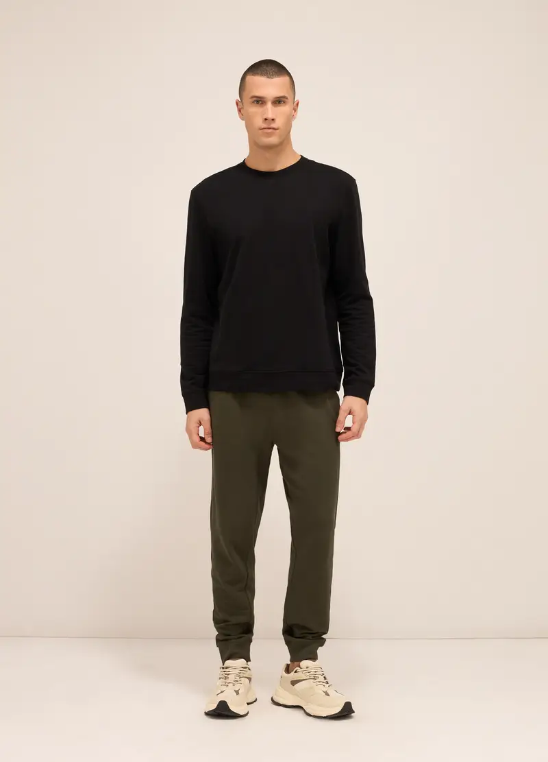 Jogger In Puro Cotone Uomo, Unisex, Marrone fango