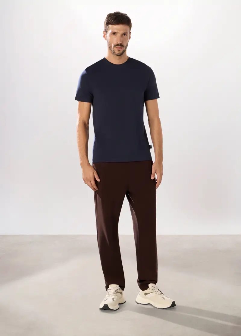 Upim, Jogger In Puro Cotone Uomo, Unisex, Marrone scuro, Taglia: S