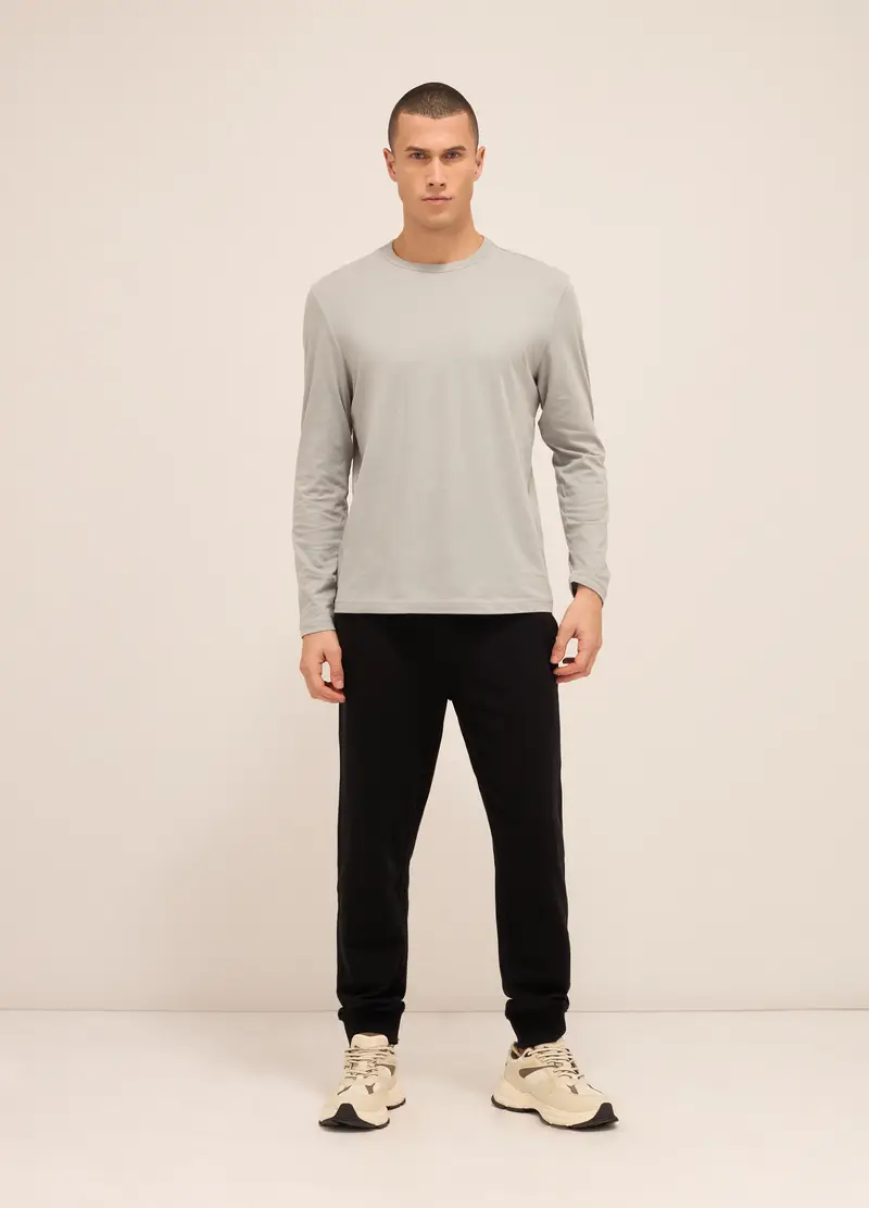 Jogger In Puro Cotone Uomo, Unisex, Nero grafite