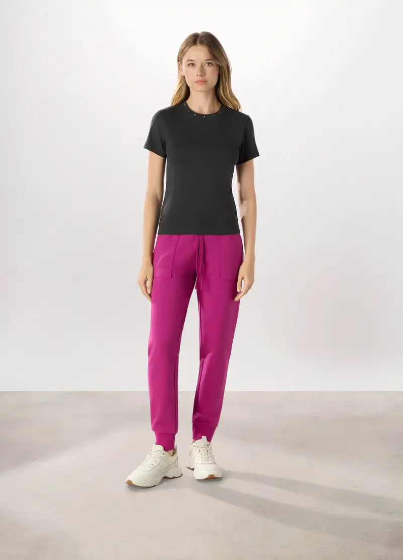 Jogger Misto Cotone Fleece Holistic Fitness Donna, Rosa fuxia