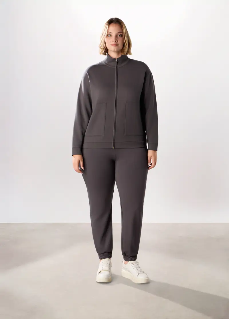 Jogger Misto Modal Donna Curvy, Grigio scuro