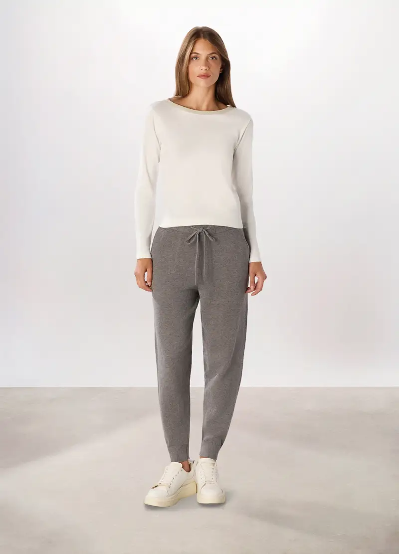 Jogger Misto Viscosa Donna, Grigio chiaro