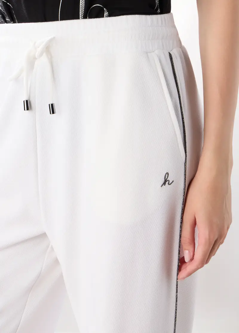 Jogger Misto Viscosa Piquet Holistic Fitness Donna, Bianco gesso miniatura 3