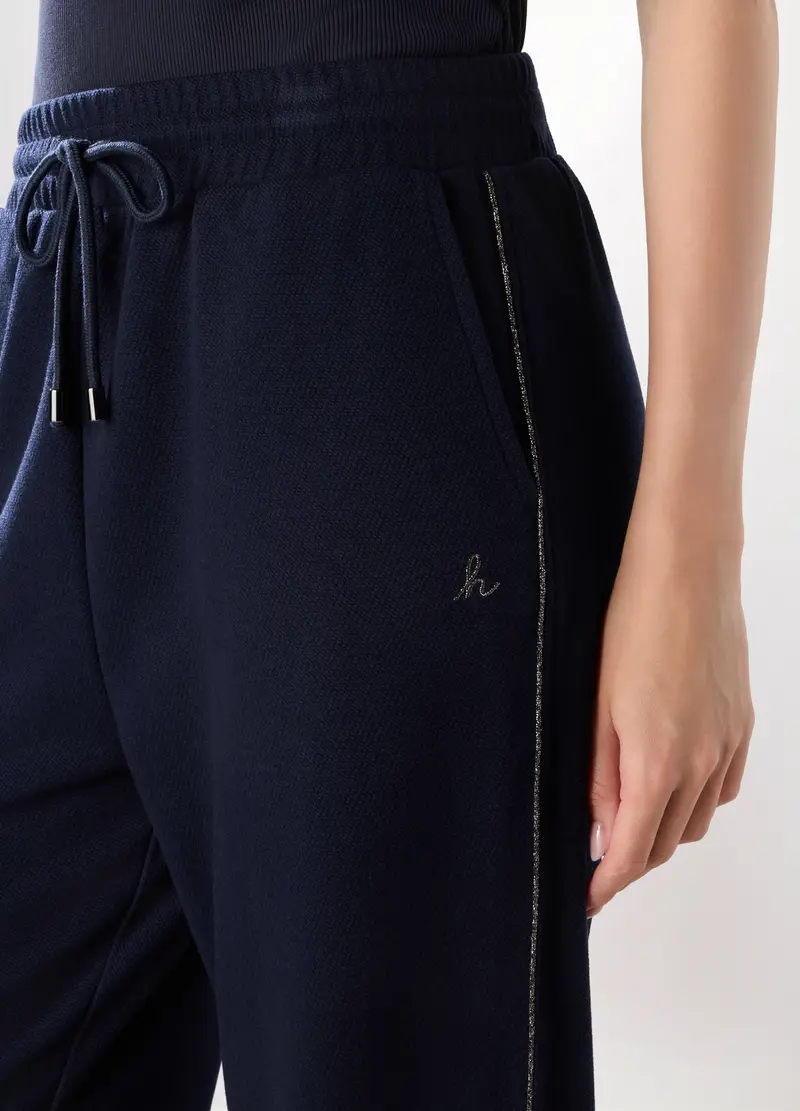 Jogger Misto Viscosa Piquet Holistic Fitness Donna, Blu navy miniatura 3