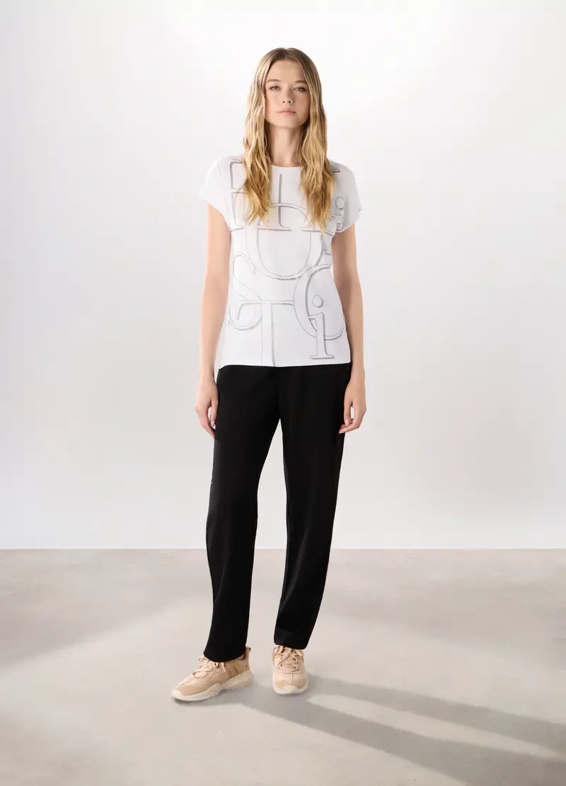 Jogger Misto Viscosa Piquet Holistic Fitness Donna, Nero