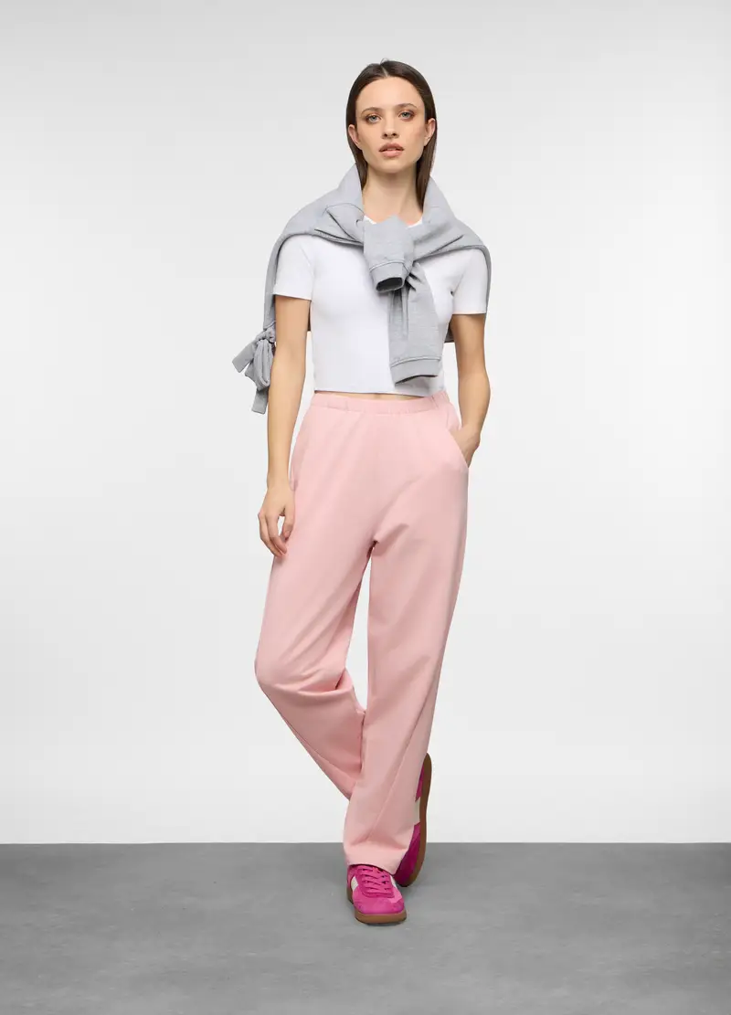 Jogger Over Fit In French Terry Stretch Donna, Rosa chiaro