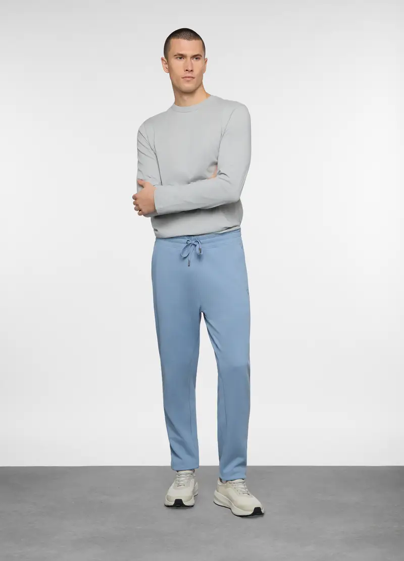 Jogger Regular Fit In Cotone Uomo, Unisex, Azzurro celeste