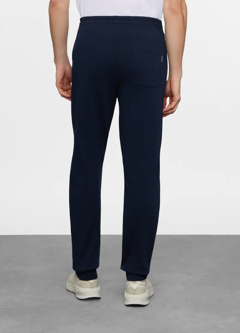 Jogger Regular Fit In Cotone Uomo, Unisex, Blu scuro miniatura 2