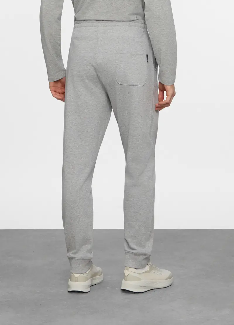 Jogger Regular Fit In Cotone Uomo, Unisex, Grigio chiaro melange miniatura 2