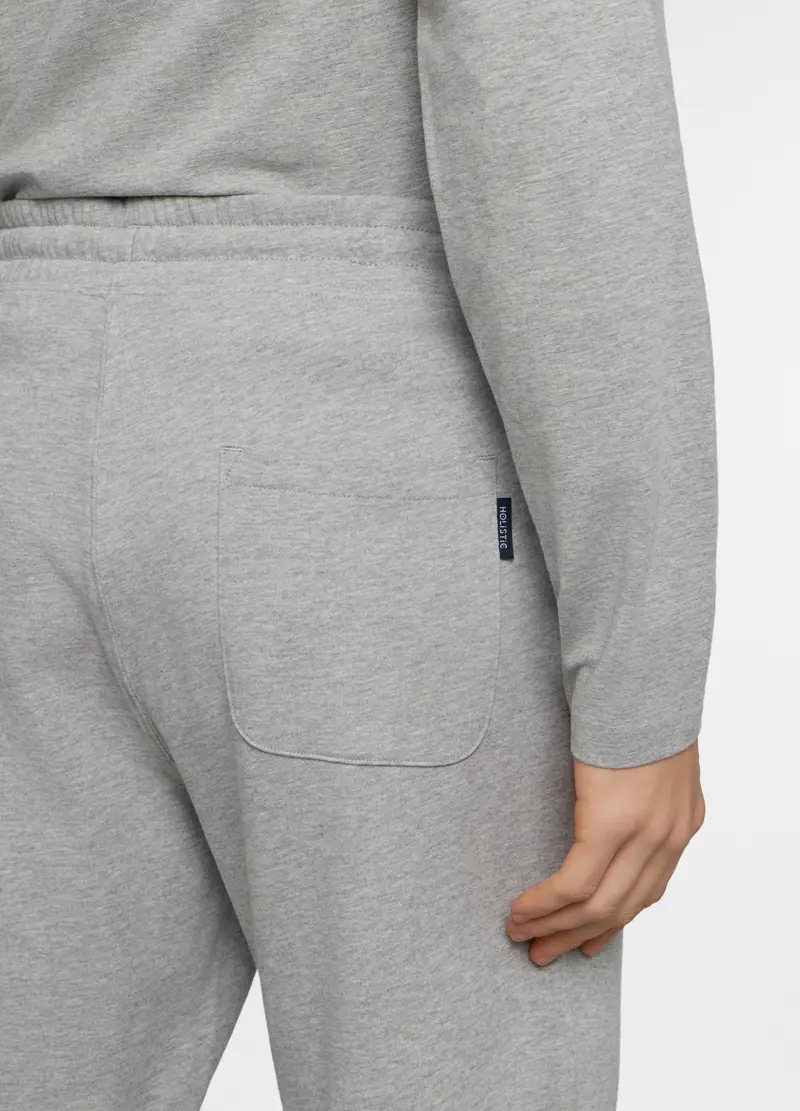 Jogger Regular Fit In Cotone Uomo, Unisex, Grigio chiaro melange miniatura 3