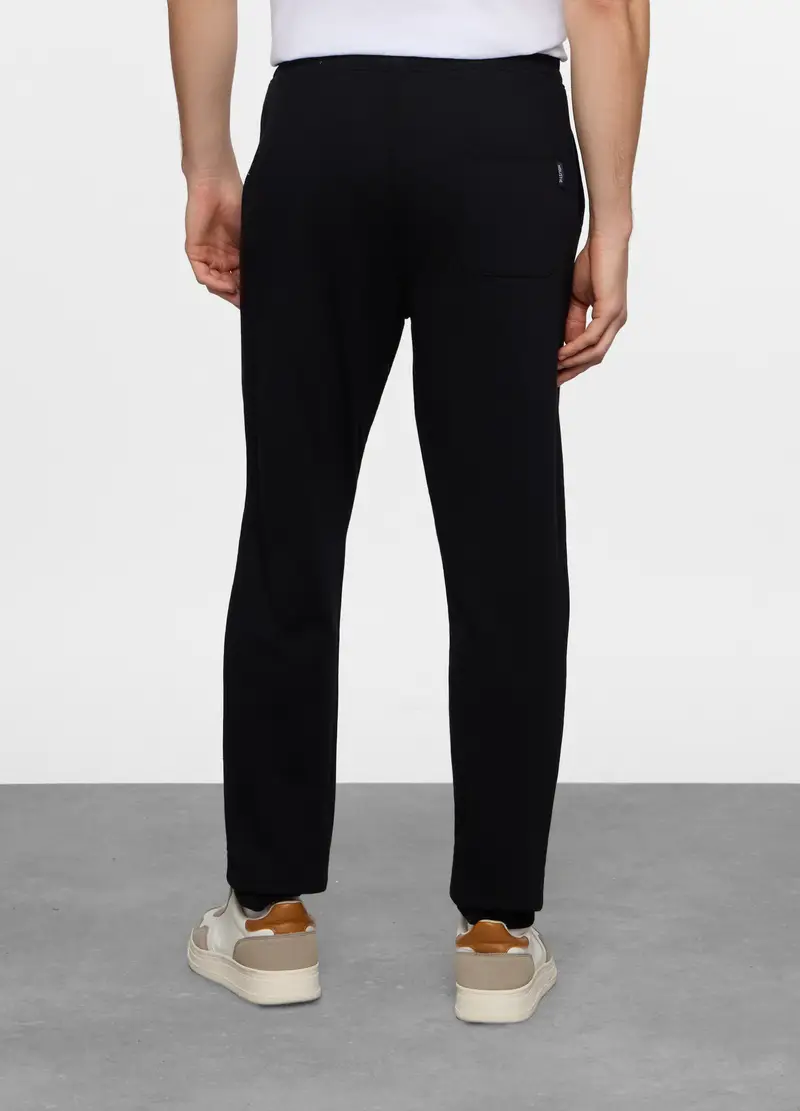 Jogger Regular Fit In Cotone Uomo, Unisex, Nero miniatura 2