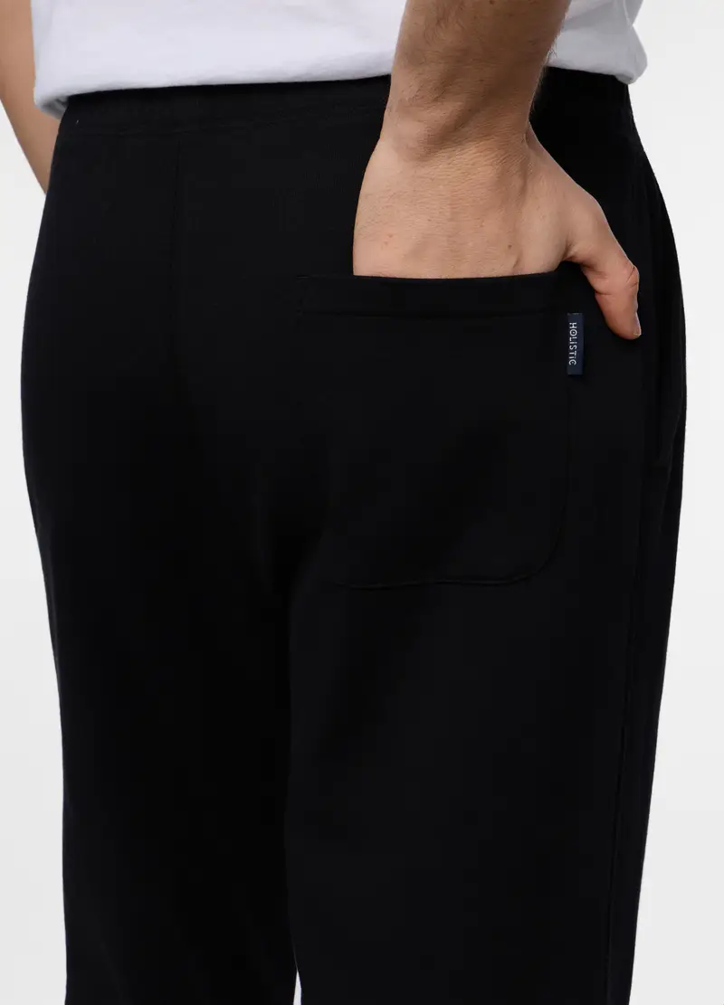 Jogger Regular Fit In Cotone Uomo, Unisex, Nero miniatura 3