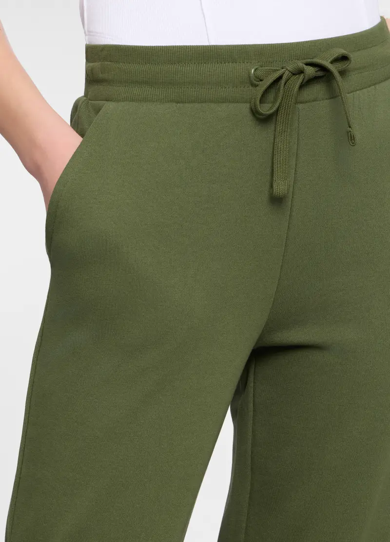 Jogger Regular Fit In French Terry Donna, Verde oliva miniatura 3