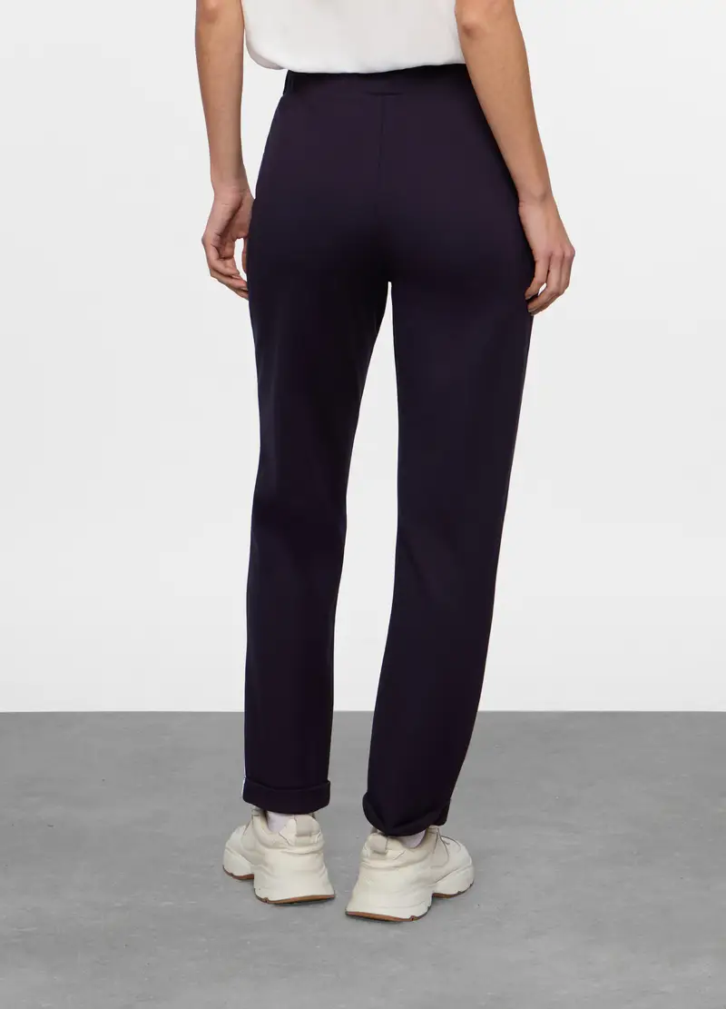 Jogger Regular Fit In Punto Milano Stretch Donna, Blu navy miniatura 2