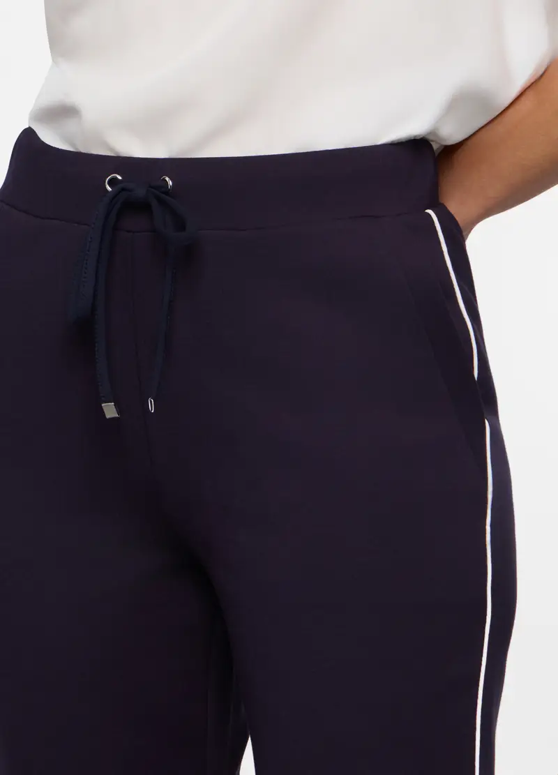 Jogger Regular Fit In Punto Milano Stretch Donna, Blu navy miniatura 3