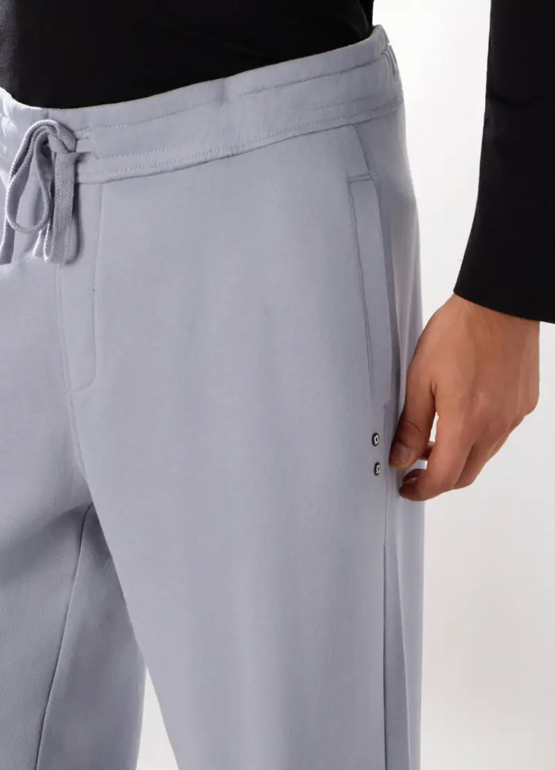 Jogger Slim In Puro Cotone Uomo, Unisex, Azzurro carta da zucchero miniatura 3