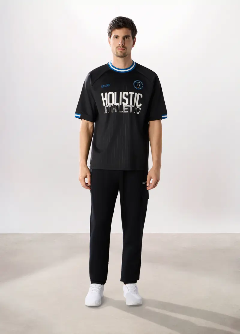 Jogger Sportivi In Misto Cotone Uomo, Unisex, Nero