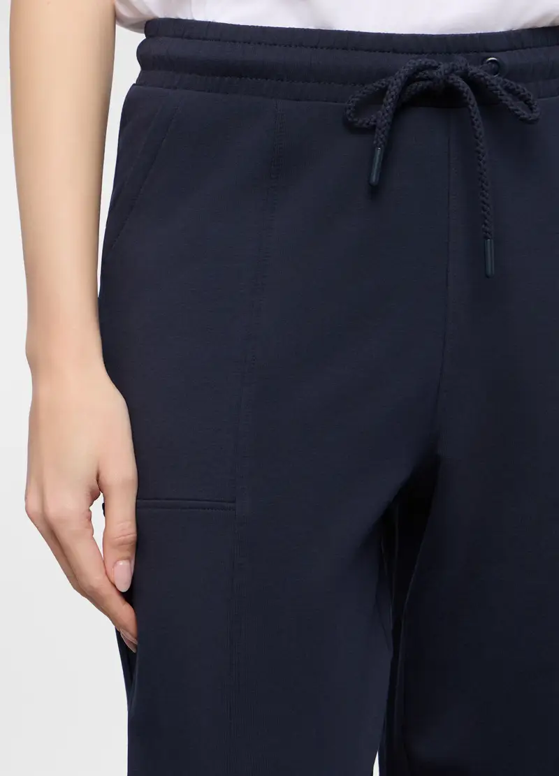 Jogger Straight Fit In French Terry Stretch Donna, Blu navy miniatura 3