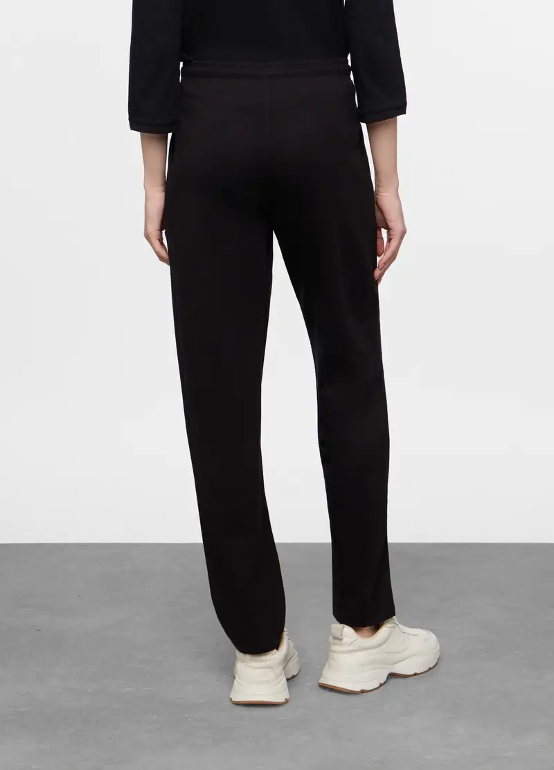 Jogger Straight Fit In French Terry Stretch Donna, Nero miniatura 2
